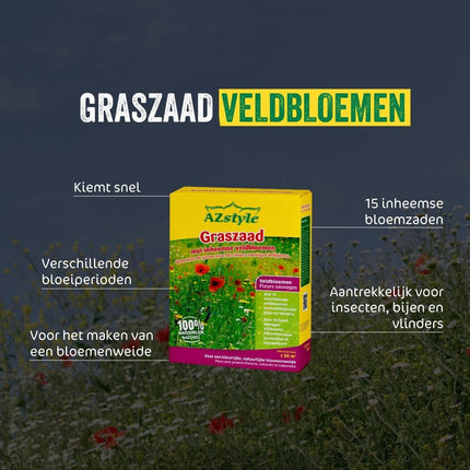 Graszaad met inheemse veldbloemen