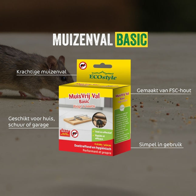 Muizenval tot 4 muizen of meer - kunststof - Muizenbestrijding Muizenval tot 4 muizen of meer - kunststof - Muizenbestrijding