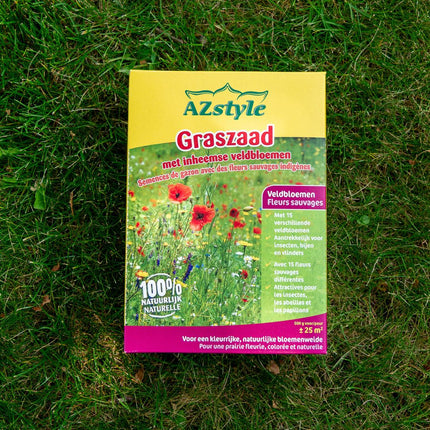 Graszaad met inheemse veldbloemen